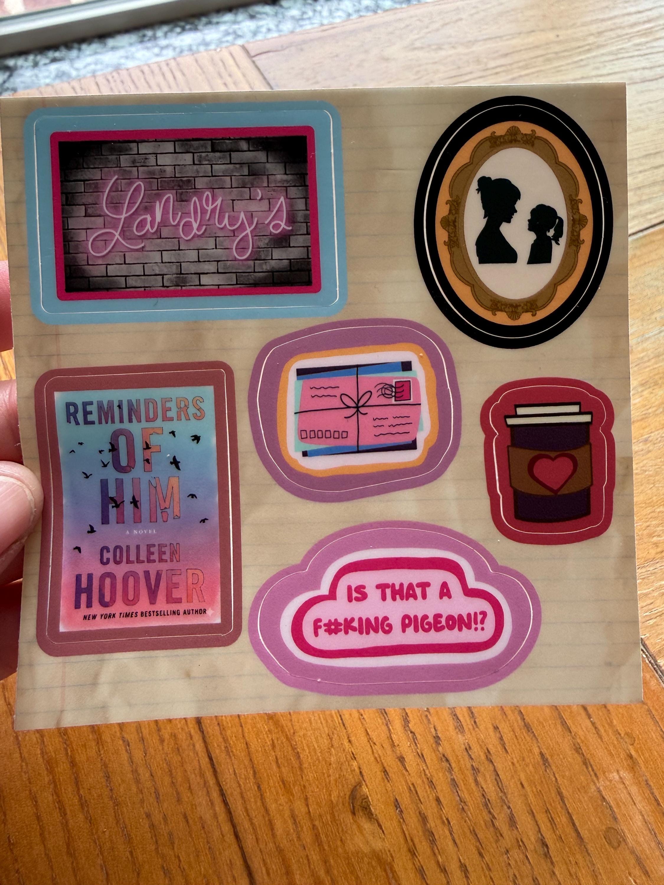 Reminders of Him Sticker Sheet | Colleen Hoover Inspired Bookish Decals | Landry's Bar, Letters to Scottie, Pigeon Quote | CoHo Fan Gift |