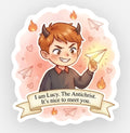 Lucy the Antichrist Sticker | "It's Nice to Meet You" Quote | The House in the Cerulean Sea Fan Art | Cozy Fantasy Bookish Gift