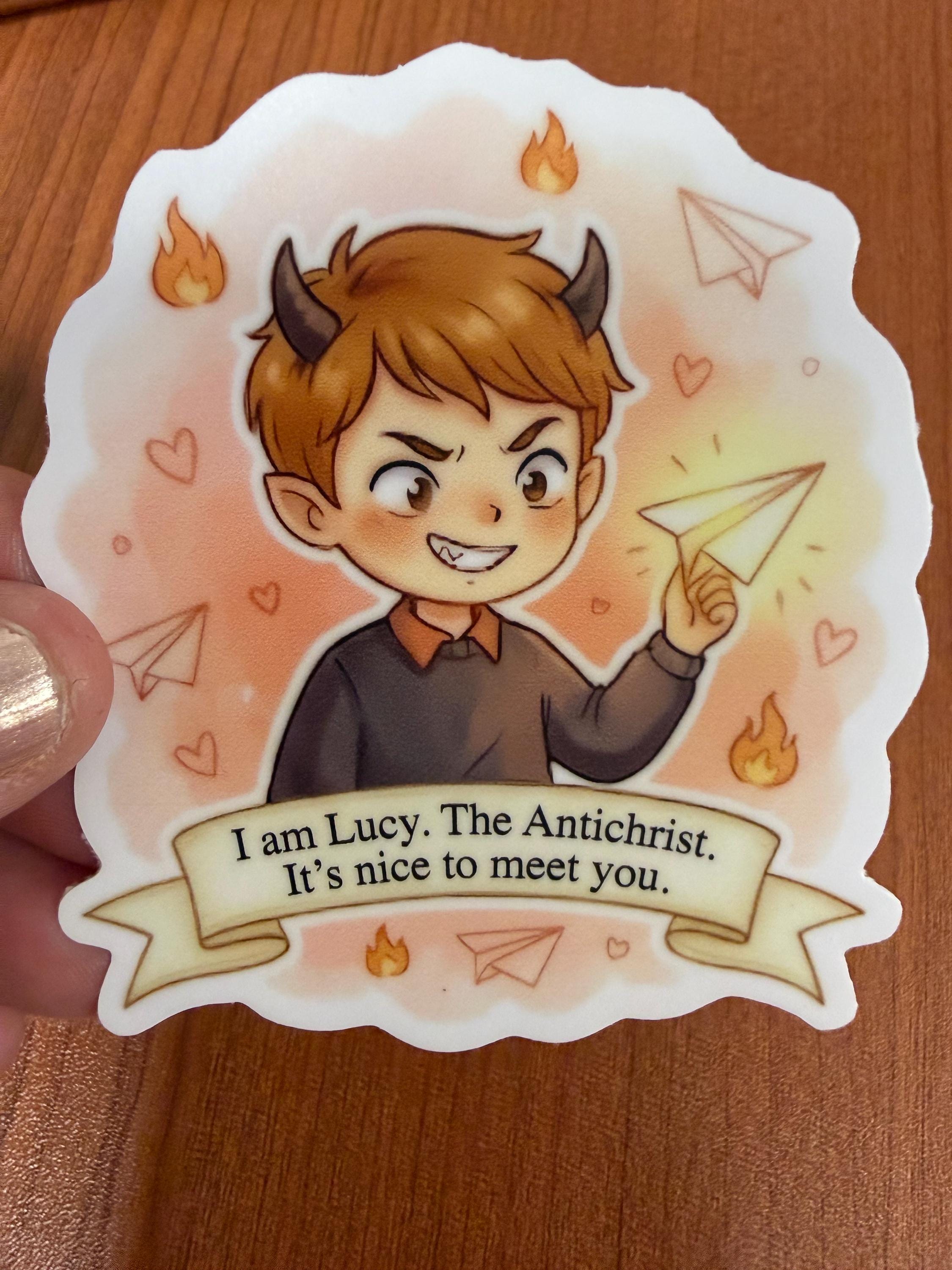 Lucy the Antichrist Sticker | "It's Nice to Meet You" Quote | The House in the Cerulean Sea Fan Art | Cozy Fantasy Bookish Gift
