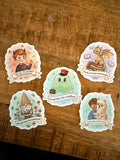 House in the Cerulean Sea Sticker Bundle - 5 Pack Set - TJ Klune Fan Art - Lucy, Chauncey, Theodore, Talia, Sal - Bookish Gift for Readers