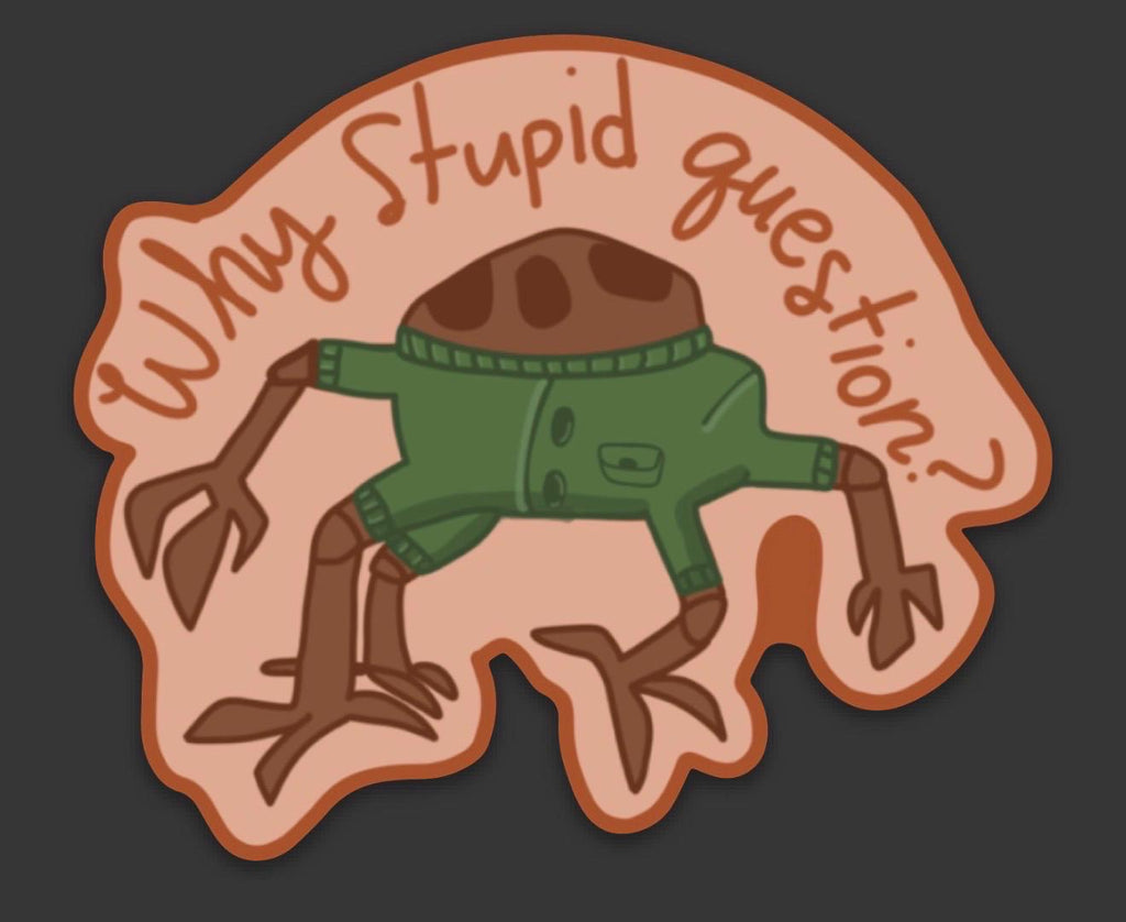 Project Hail Mary Rocky Sticker | Why Stupid Question? Vinyl Decal | Rocky the Eridian Bookish Gift | Andy Weir Fan Art | 3x3 Waterproof