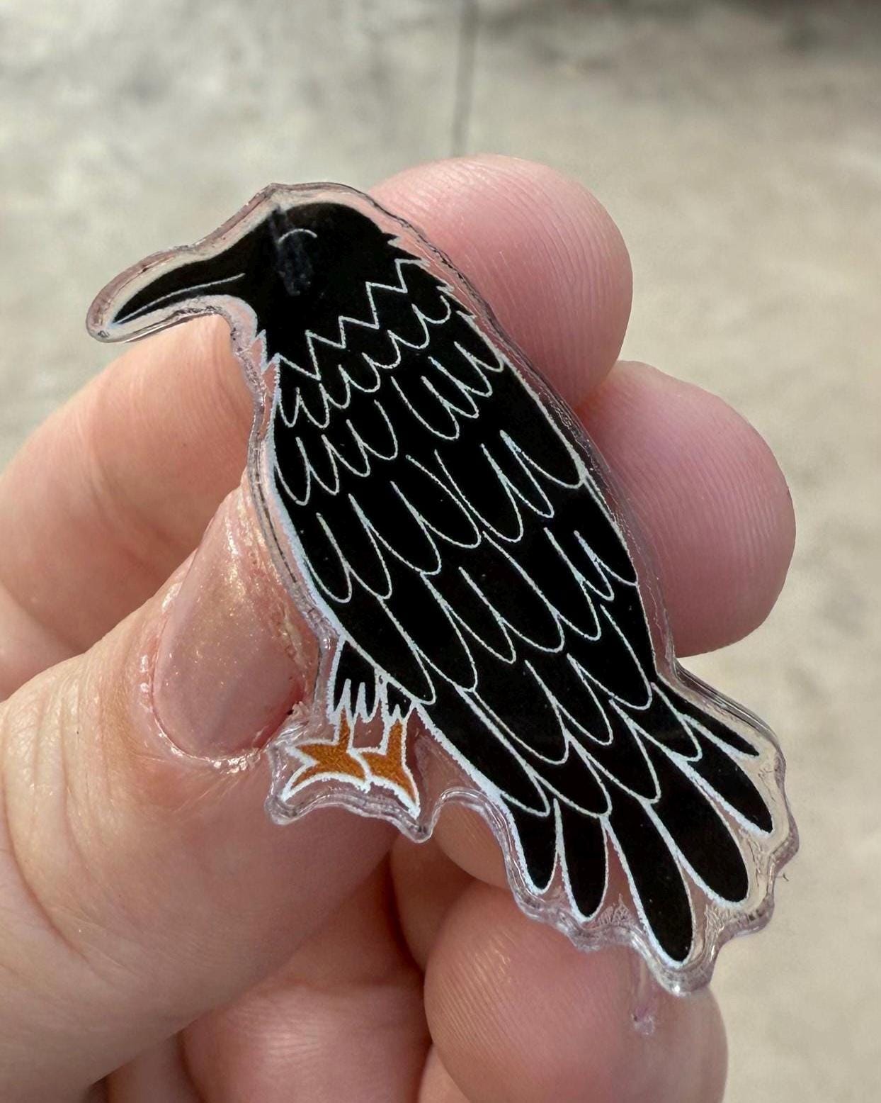 Weyward Raven Acrylic Pin | Emily Hart Bookish Gift | Crow Pin | Literary Gothic Fantasy Accessory