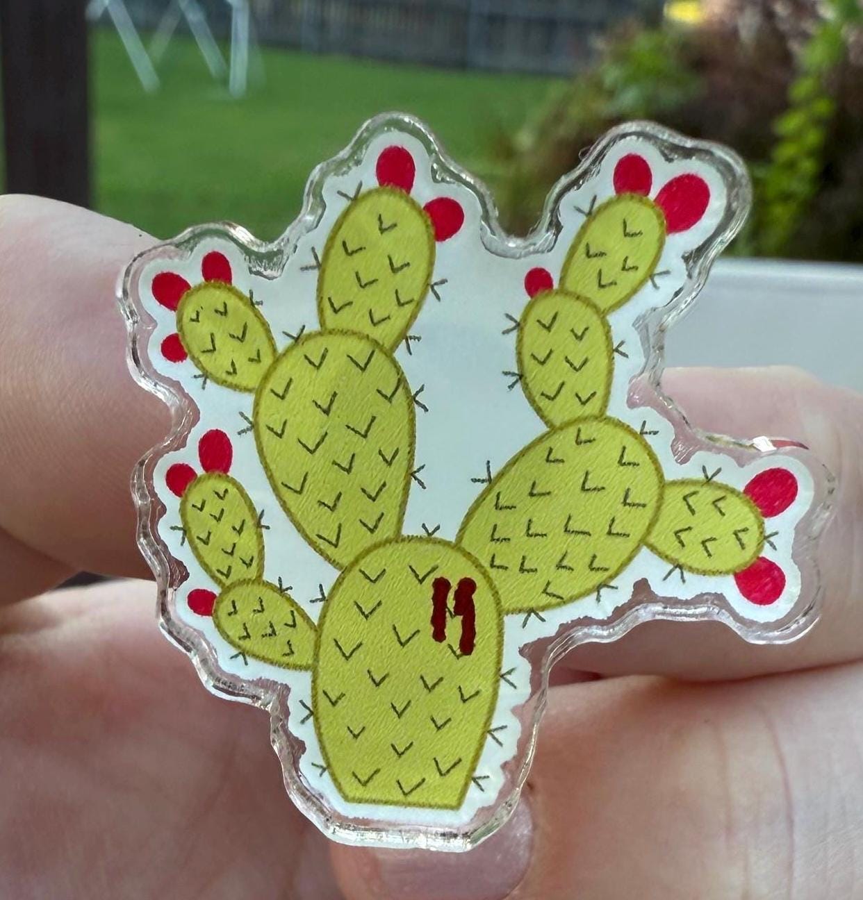 Vampire Cactus Acrylic Pin | The Vampires of El Norte Book Pin | Horror Literary Gift | Gothic Cute Decal