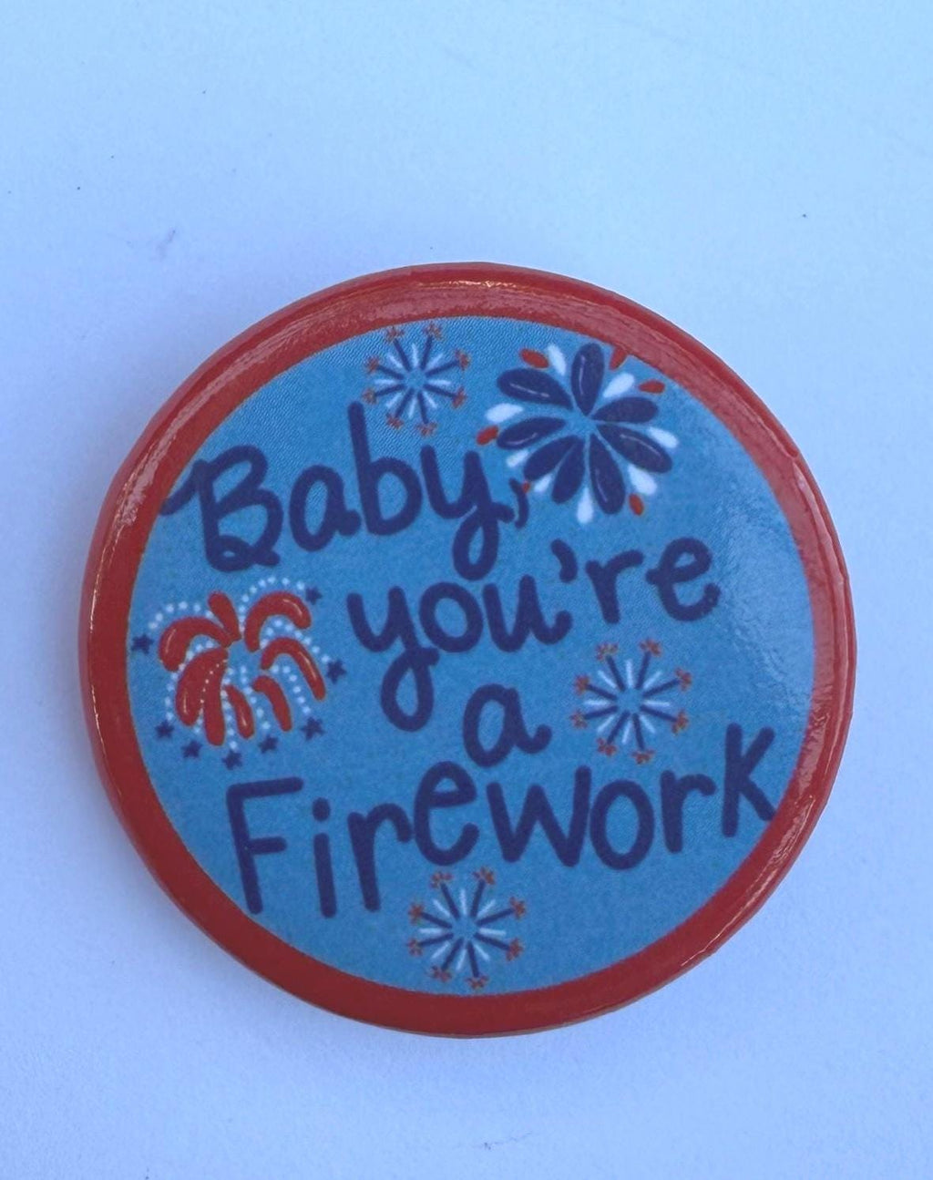 4th of July fireworks & stars set of 2 button pins