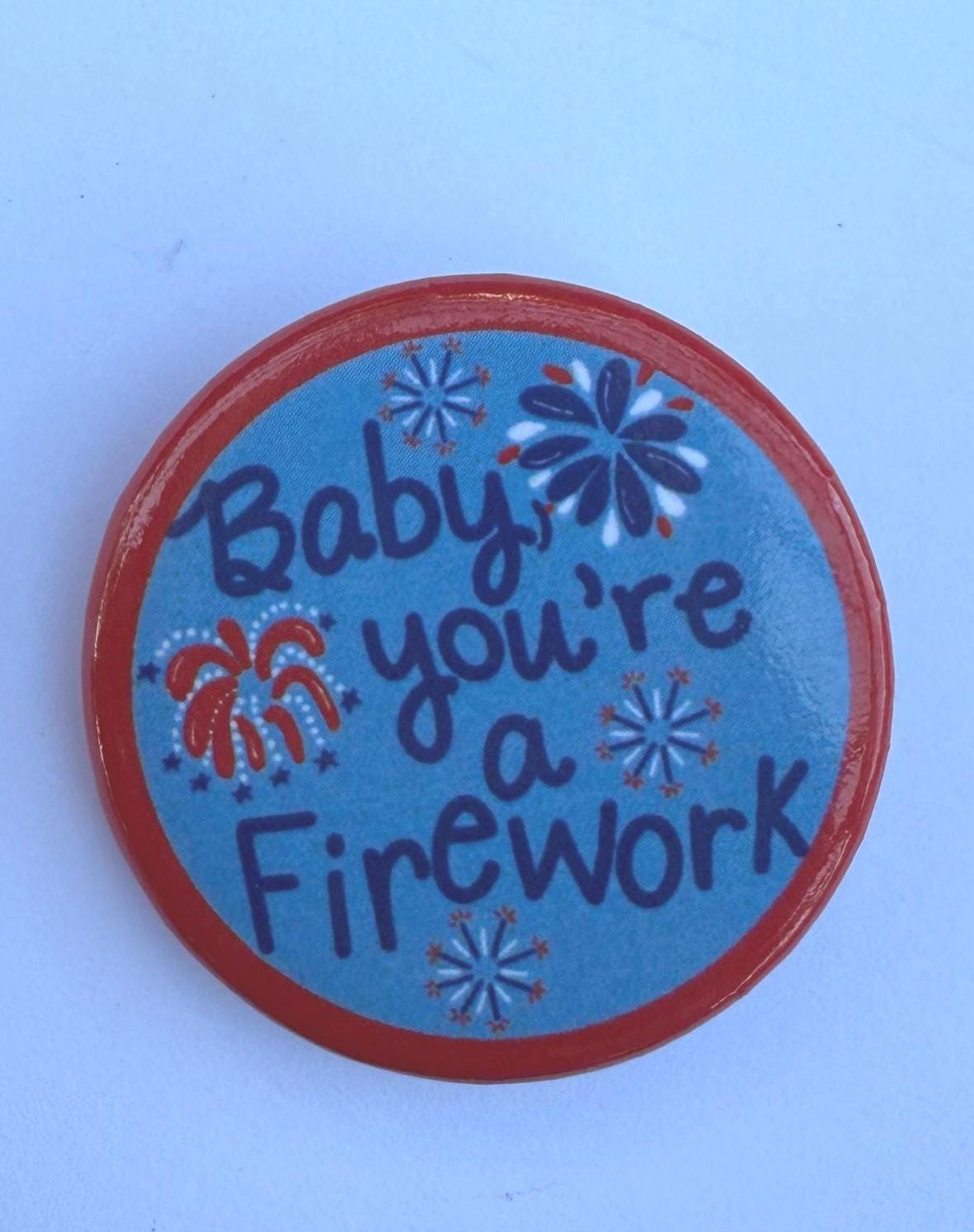 4th of July fireworks & stars set of 2 button pins