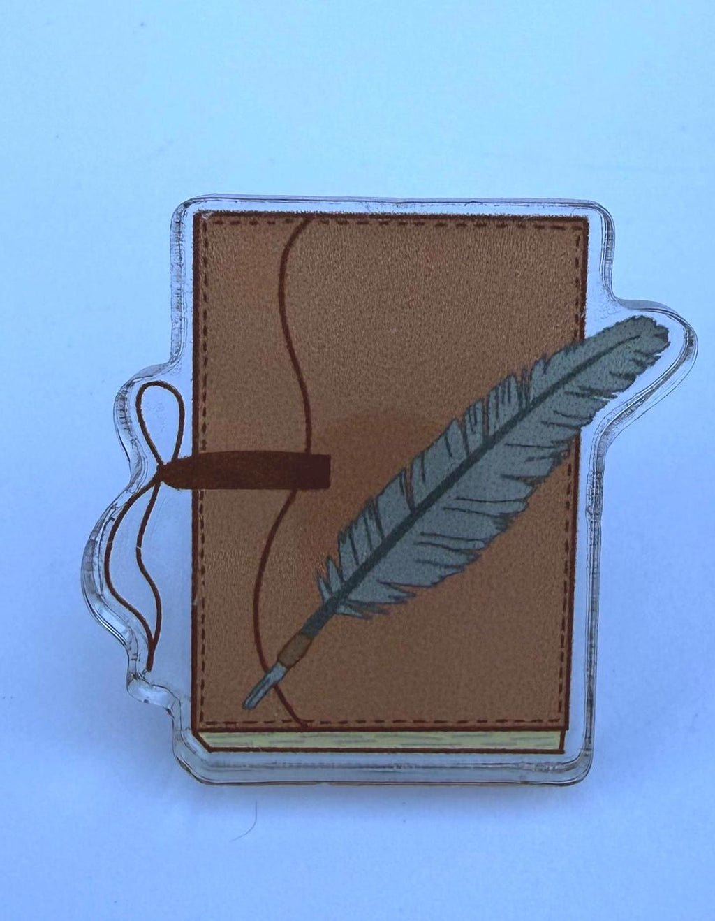 Frozen River Journal Pin | Historical Fiction Bookish Gift | Leather Pen Quill Literary Accessory