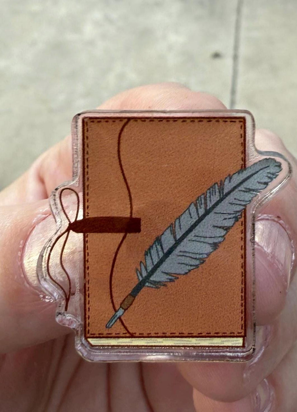 Frozen River Journal Pin | Historical Fiction Bookish Gift | Leather Pen Quill Literary Accessory