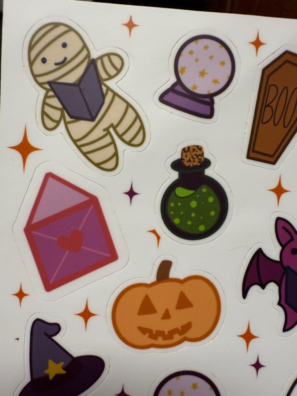 Halloween Sticker Sheet - cute spooky reading buddies on a 5x7 sticker shee / Vinyl Matte Sticker / Laptops, notebooks, water bottles, etc.