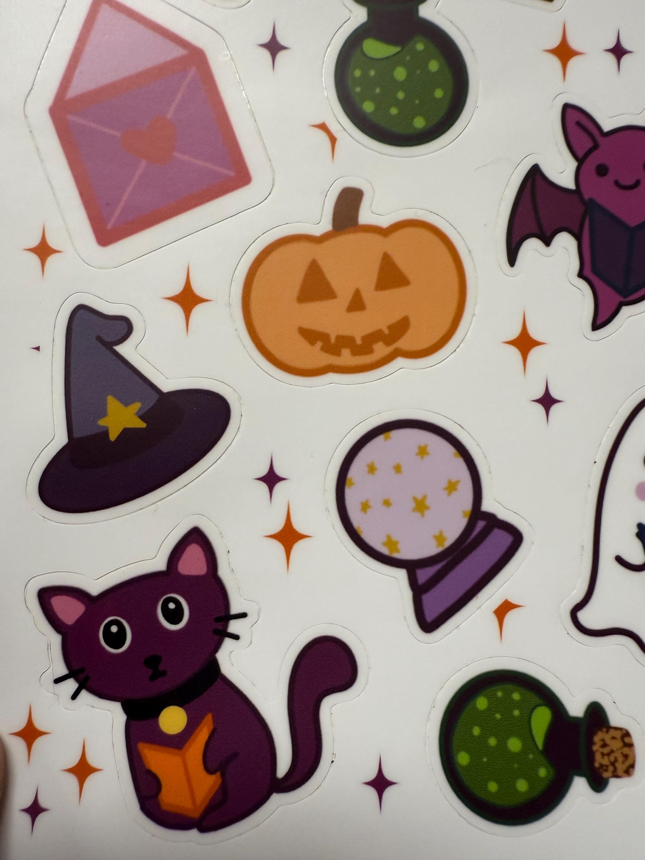 Halloween Sticker Sheet - cute spooky reading buddies on a 5x7 sticker shee / Vinyl Matte Sticker / Laptops, notebooks, water bottles, etc.