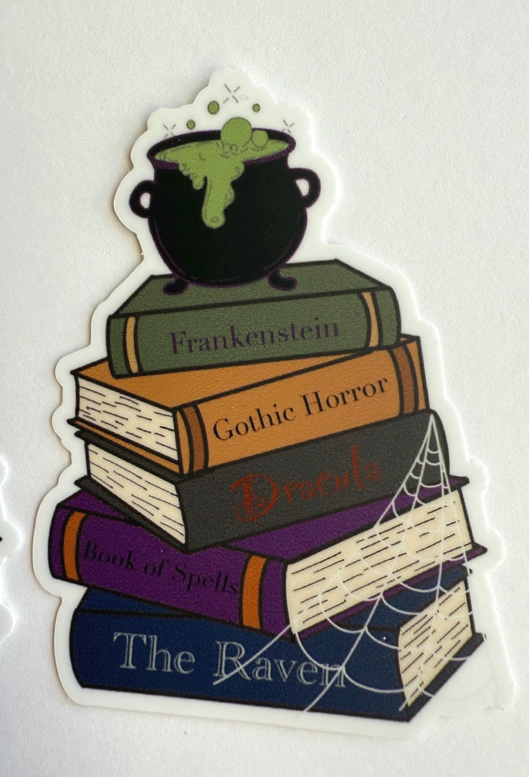 Book Stacks Sticker Pack | Seasonal & Genre Vinyl Decals | 6 pack
