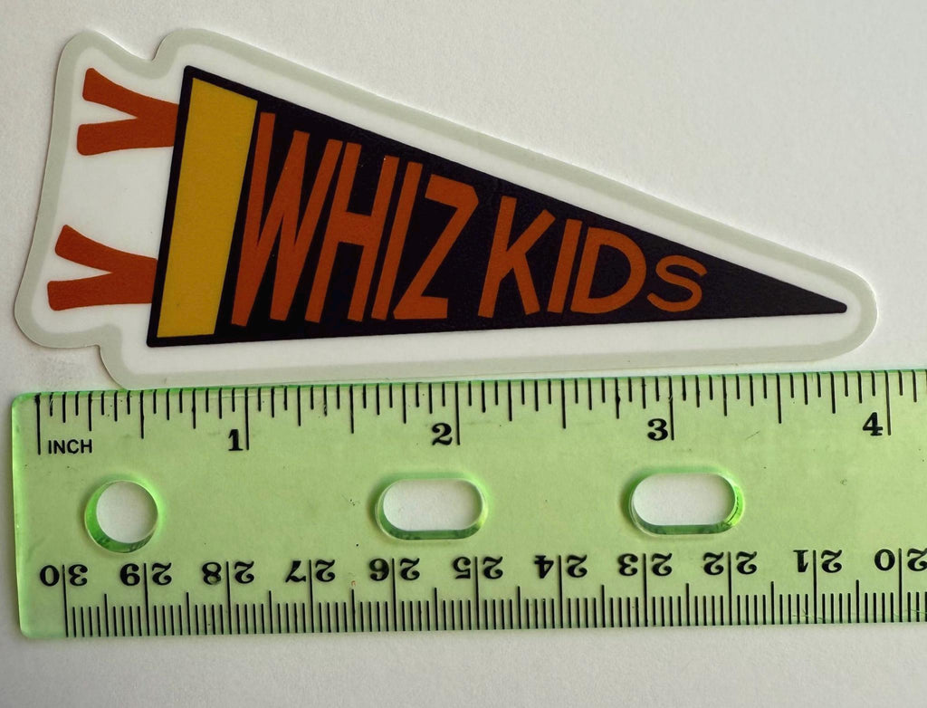 Whiz Kids Pennant Flag Sticker | Academic Achievement Gift | Waterproof Laptop Sticker