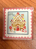 Gingerbread House Stamp Pin | Vintage Christmas Acrylic Holiday Pin