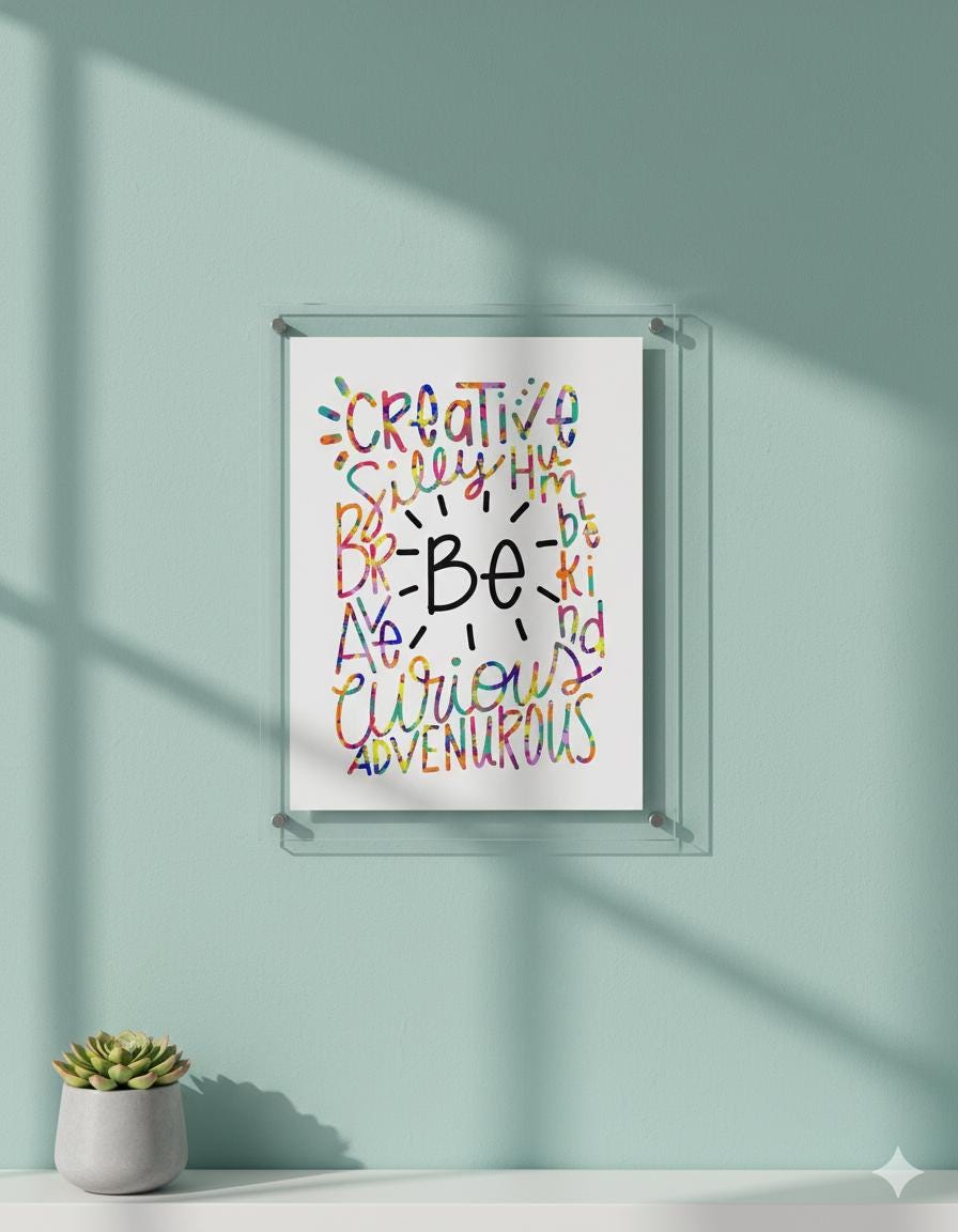 Inspirational Quote Print: Be Curious, Brave, Kind (Digital Download)