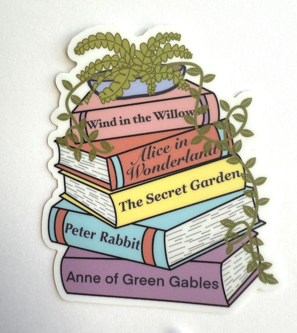 Book Stacks Sticker Pack | Seasonal & Genre Vinyl Decals | 6 pack
