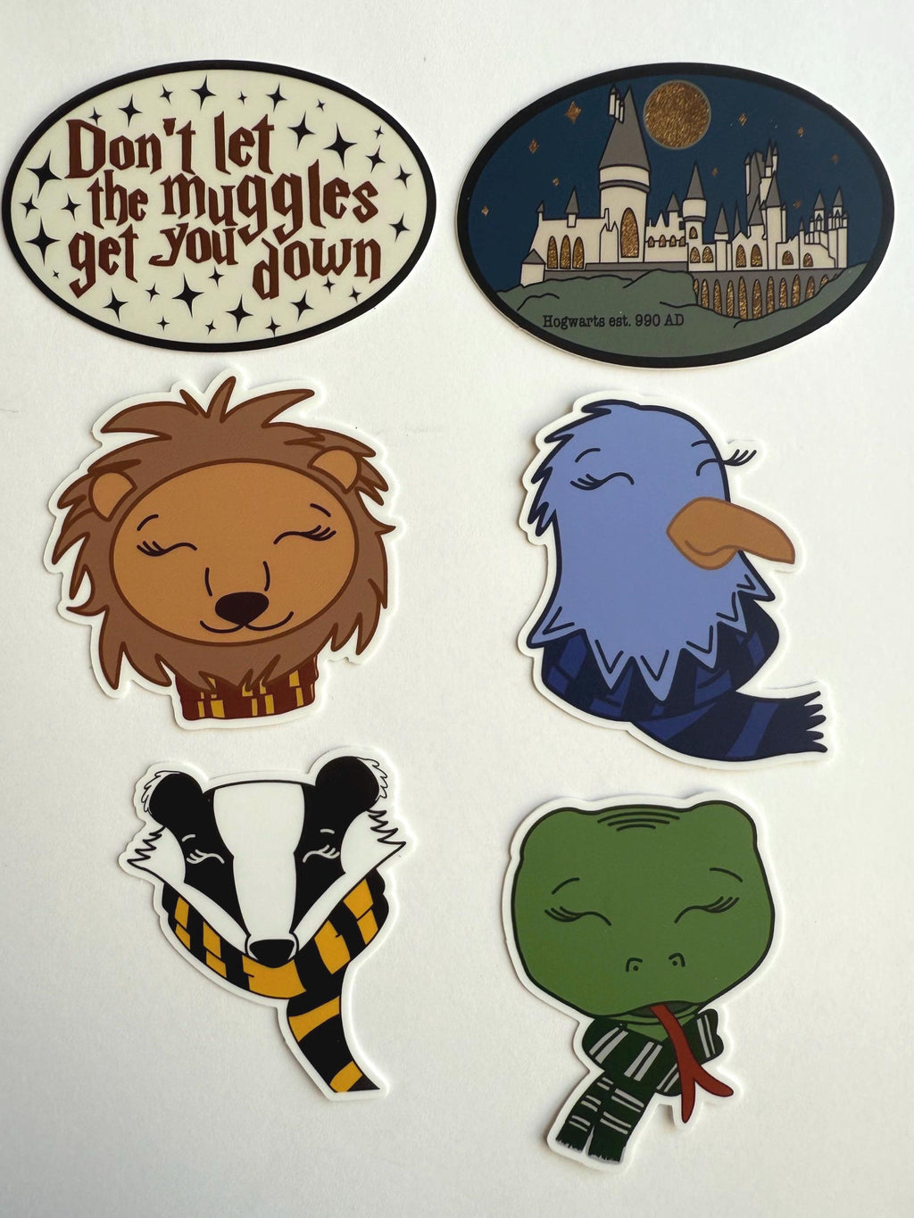 Harry Potter Waterproof Sticker Pack: Hogwarts, House Mascots - 6 Pcs