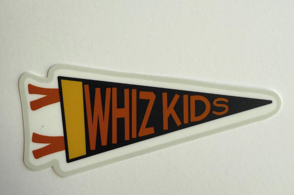 Whiz Kids Pennant Flag Sticker | Academic Achievement Gift | Waterproof Laptop Sticker