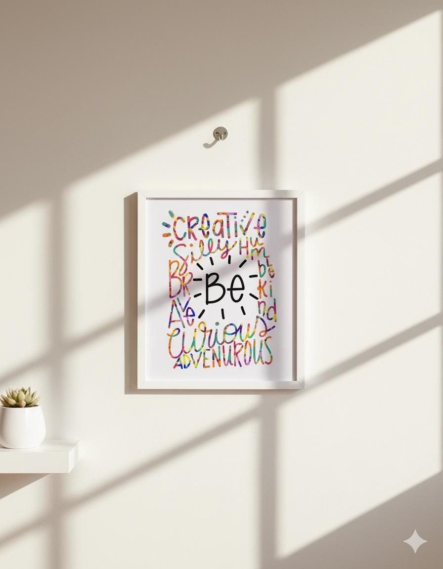 Inspirational Quote Print: Be Curious, Brave, Kind (Digital Download)
