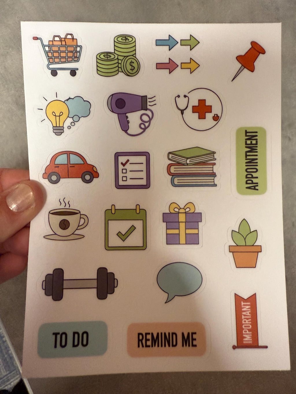 Functional Planner Icon Sticker Sheet | Daily Task Vinyl Decals for Scheduling, Bullet Journaling, Appointment Reminders | Productivity