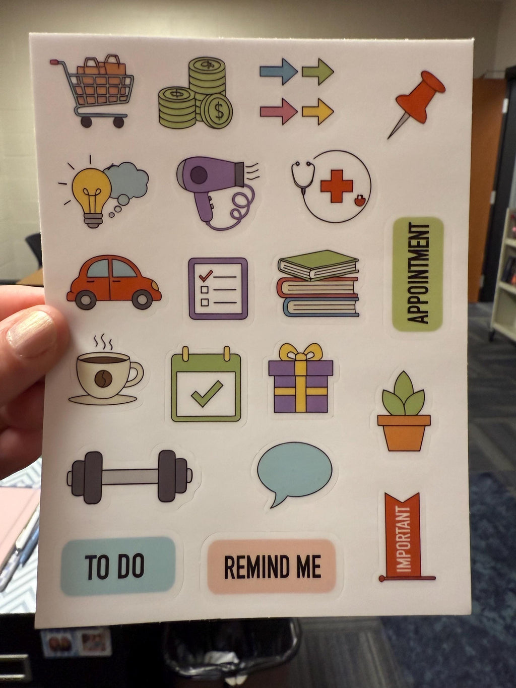 Functional Planner Icon Sticker Sheet | Daily Task Vinyl Decals for Scheduling, Bullet Journaling, Appointment Reminders | Productivity