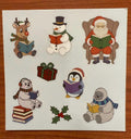 Cozy Reading Christmas Sticker Sheet 4x4 | Holiday Bookish Decals | Santa, Snowman, Reindeer Reading | Winter Journal Planner Stickers