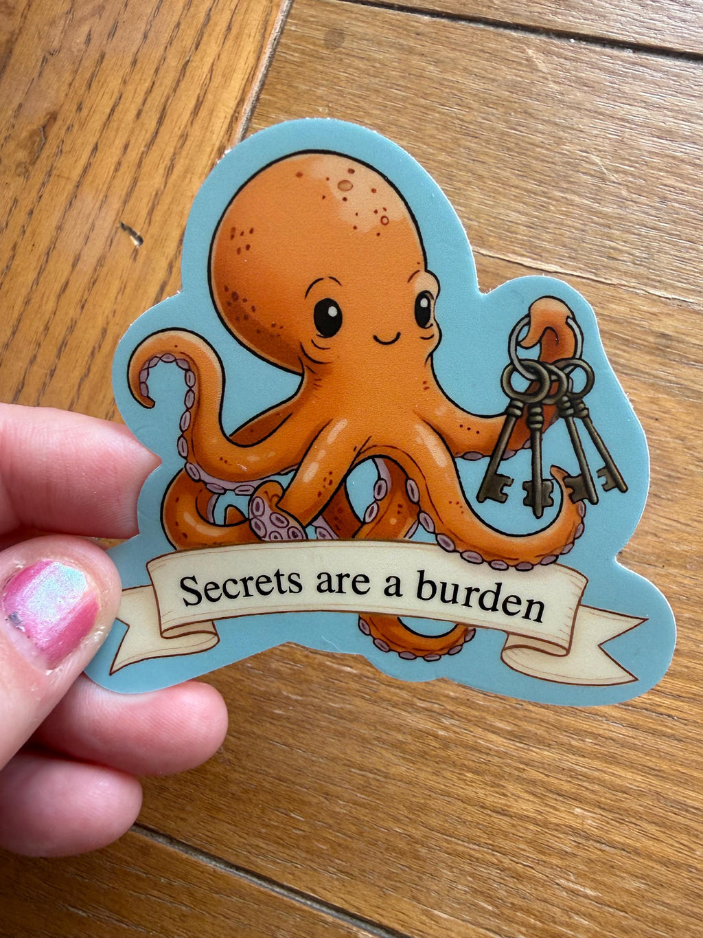 Marcellus the Octopus Sticker | "Secrets Are a Burden" Quote | Remarkably Bright Creatures Fan Art | Bookish Vinyl Decal | Literary Gift