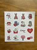 Valentine Reading Buddies Sticker Sheet | Cute Animal Book Stickers | Romance Novel Reader Gift | 6x6 Planner Stickers | Bookish Valentine