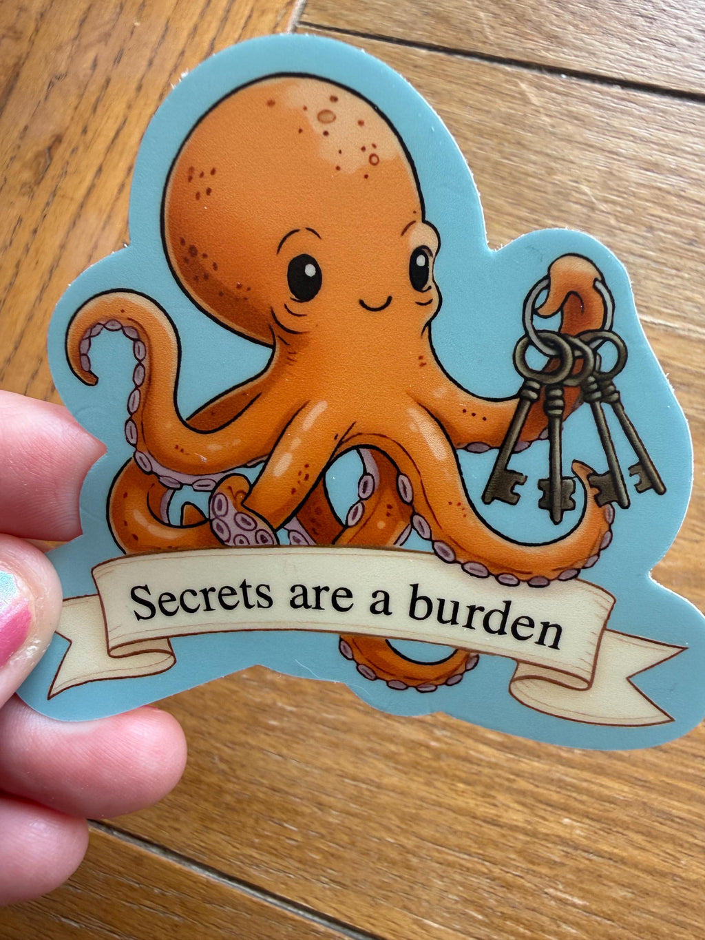 Marcellus the Octopus Sticker | "Secrets Are a Burden" Quote | Remarkably Bright Creatures Fan Art | Bookish Vinyl Decal | Literary Gift