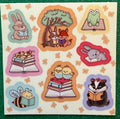 Spring Reading Buddies Sticker Sheet, Cute Animal Bookish Stickers for Kindle, Cottagecore Frog & Bunny Vinyl Decals, Book Lover Gift, 4x4