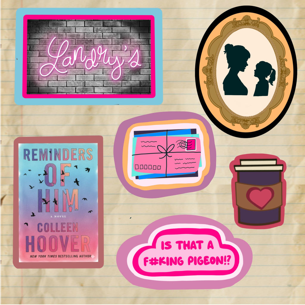 Reminders of Him Sticker Sheet | Colleen Hoover Inspired Bookish Decals | Landry's Bar, Letters to Scottie, Pigeon Quote | CoHo Fan Gift |