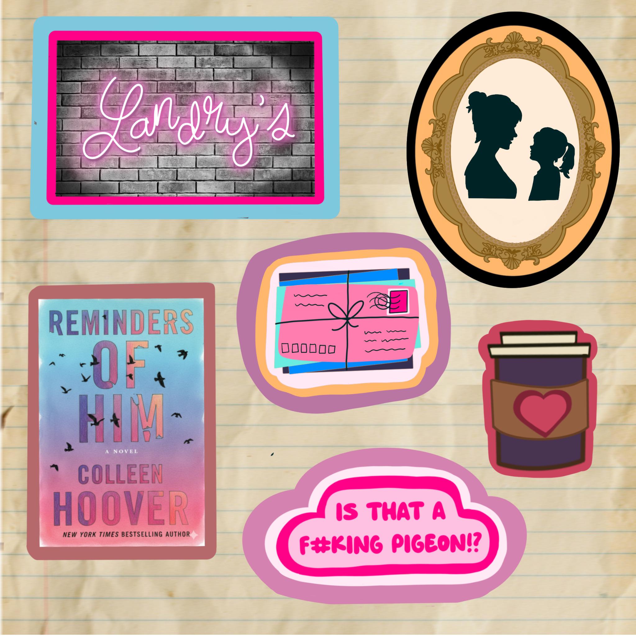 Reminders of Him Sticker Sheet | Colleen Hoover Inspired Bookish Decals | Landry's Bar, Letters to Scottie, Pigeon Quote | CoHo Fan Gift |