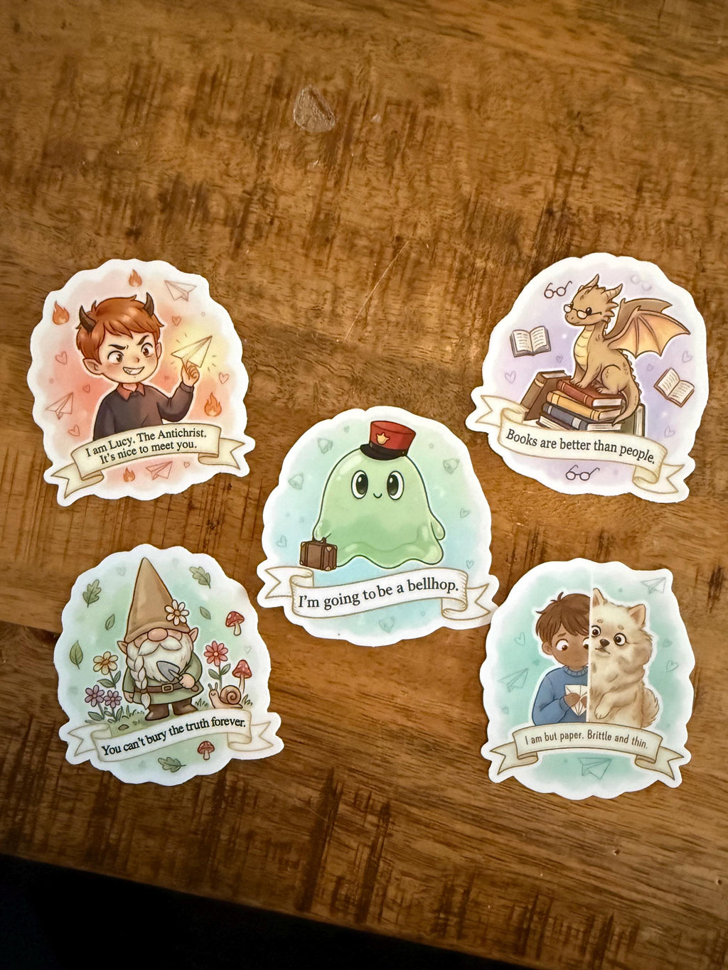 House in the Cerulean Sea Sticker Bundle - 5 Pack Set - TJ Klune Fan Art - Lucy, Chauncey, Theodore, Talia, Sal - Bookish Gift for Readers
