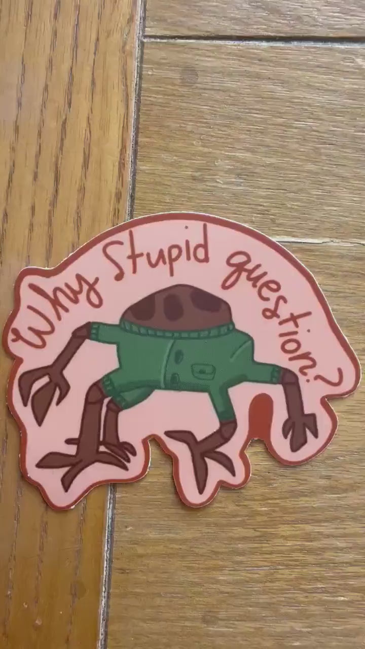 Project Hail Mary Rocky Sticker | Why Stupid Question? Vinyl Decal | Rocky the Eridian Bookish Gift | Andy Weir Fan Art | 3x3 Waterproof