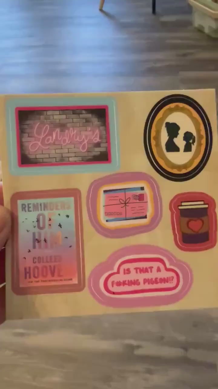 Reminders of Him Sticker Sheet | Colleen Hoover Inspired Bookish Decals | Landry's Bar, Letters to Scottie, Pigeon Quote | CoHo Fan Gift |
